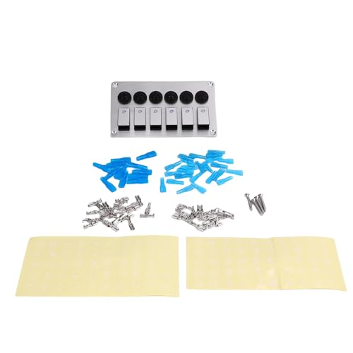 Yctze 6 Gang -Rockerschaltertafel mit Leistungsschalter 12V Blue Backlight Aluminium Mini -Off -Toggle Switch Panel für RV UTV -LKW Yctze 6 Gang -Rockerschaltertafel mit Leistungsschalter 12V Blue Backlight Aluminium Mini -Off -Toggle Switch Panel für RV UTV -LKW von Yctze