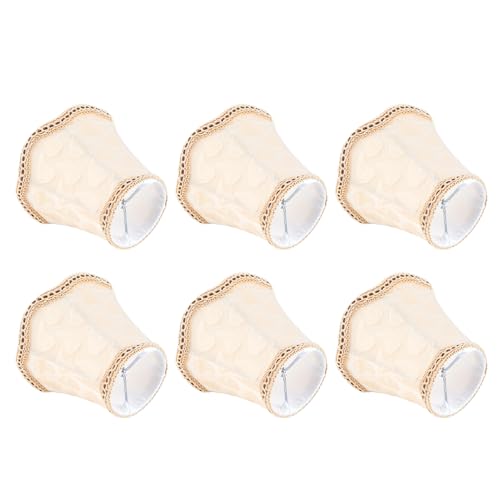 Yctze 6 -pcs -Stofflampenschatten Wandlampenabdeckung für E14 Lampen Stilvoller Kronleuchter und Anhängerschatten für die Heimdekoration Yctze 6 -pcs -Stofflampenschatten Wandlampenabdeckung für E14 Lampen Stilvoller Kronleuchter und Anhängerschatten für die Heimdekoration von Yctze