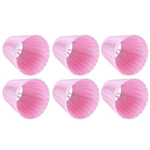 Yctze 6pcs Einfache Moderne Stoffanhänger -Lampenschattenabdeckung für Wandleuchten, Stilvolles Wohnkultur, E14 -Glühbirne Kompatibel, Hellrosa von Yctze