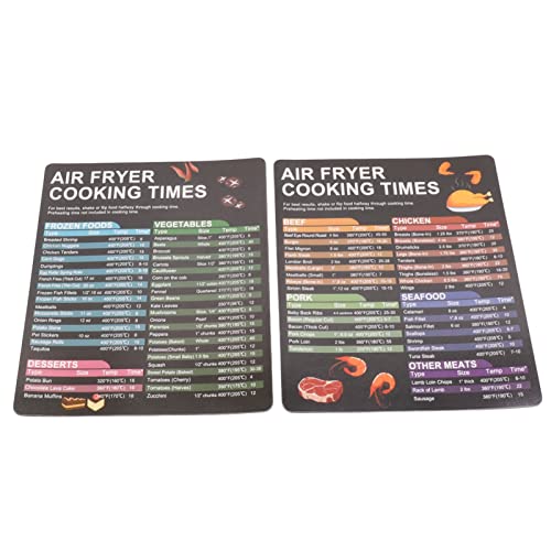 Yctze Air Fryer Magnetic Cheat Sheet Set, Air Fryer Garzeitdiagramm Kurzanleitung Zum Kochen und Braten von Yctze