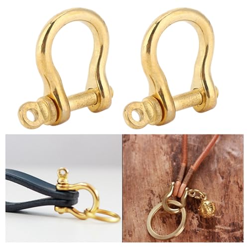 Yctze Anker Shackle, Reines Messing U-Type Fob Schlüsselring Haken Goldene Verbindungsschnalle 10mm - Bow Shackle, Messing Shackle, U Shackle Yctze Anker Shackle, Reines Messing U-Type Fob Schlüsselring Haken Goldene Verbindungsschnalle 10mm - Bow Shackle, Messing Shackle, U Shackle von Yctze