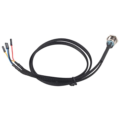 Yctze Desktop-Computer-Host-Switch-Kabel mit LED-Einschalttaste, Metall, Geeignet für ATX-Motherboard, H710-Gehäuse und Reset-Tasten, 17 Mm (blaues LED-Licht) von Yctze