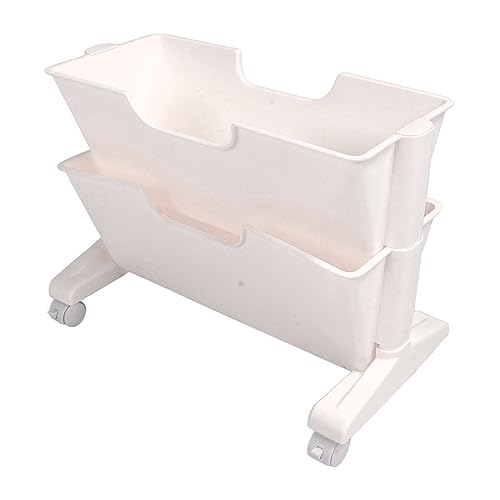 Yctze Doppelschicht Bewegbares Bücherregal mit Rädern, Platzsparendem Trolley-Regal für Büro und Zuhause, Stilvolles Design (#1) von Yctze
