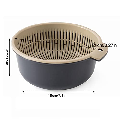 Yctze Doppelschicht Gemüsewaschkorb mit Seitengriff - Multifunktionales Obstsieb und Colander -Set für eine Schnelle Entwässerung in der Küche (#2) von Yctze