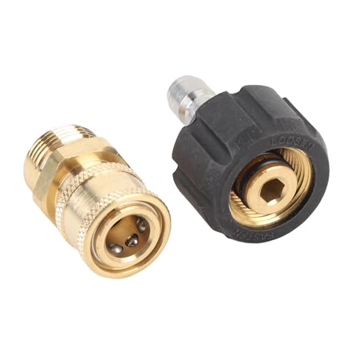 Yctze Druckwaschmaschine Schnellanschlussanschlüsse, Druckwaschadapter -Set, Schnell -Trennungs -Kit, M22 Drehzahl auf 3/8 '' Quick Connect, 3/4 ", So Konzipiert für den Einfachheit (14mm) von Yctze