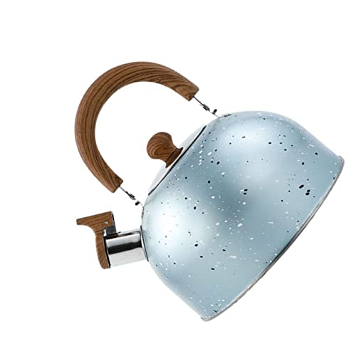 Yctze Edelstahlkessel mit Pfeife - Große 2 -L Kapazitäts Flachboden Konstruktion für Induktionsgaskocher für Zuhause und Büro (BLUE) von Yctze