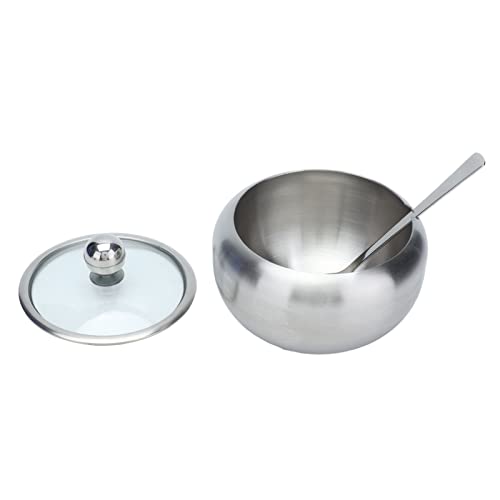 Yctze Edelstahlzuckerschüssel mit Klarem Deckel und Eingebauter Löffel - Oxidationsbeständiger Zuckerbehälter für Zucker, Salz und Gewürzungen Yctze Edelstahlzuckerschüssel mit Klarem Deckel und Eingebauter Löffel - Oxidationsbeständiger Zuckerbehälter für Zucker, Salz und Gewürzungen von Yctze