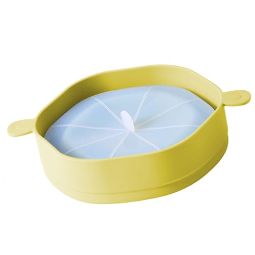 Yctze Faltbares Silikon -Popcorn -Eimer mit Griff Mikrowellen Popcornhersteller mit Großer Kapazität Hitzebeständige und Tragbare Popcornschale für Snacks (Erde gelb) von Yctze