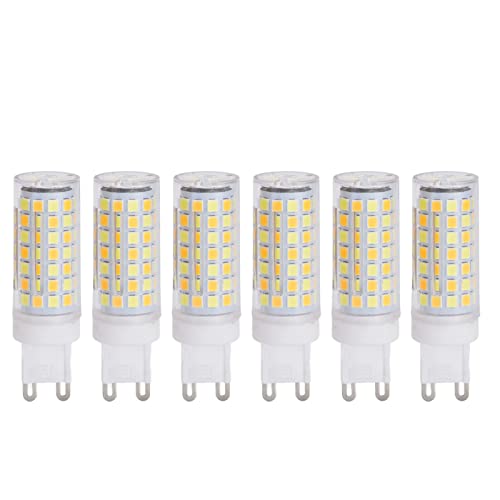 Yctze Glühbirne, 6 Stück 90LED G9 Glühbirne 9W 220V Dimmbare weiche warmweiße LED-Lampe für Kronleuchter-Deckenwandbeleuchtung von Yctze