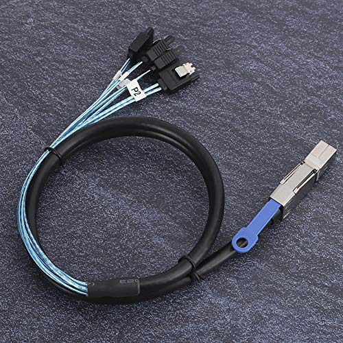 Yctze H0402 -SAS-Kabel, SAS-SFF 8644 auf 4, Externes Server-Festplattenkabel, Unterstützt 3 Gbit/s X 4 Lane, Vier Kanäle für Server-Festplatte, 4 -Server-Festplattenkabel, von Yctze