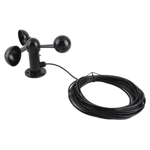 Yctze Hoch 3-Tassen-Anemometer-Windgeschwindigkeitssensor mit 8 M Kabel, 4 Cm Montageloch, Anti-Interferenz-Design für Genaue Outdoor-Messung von Yctze