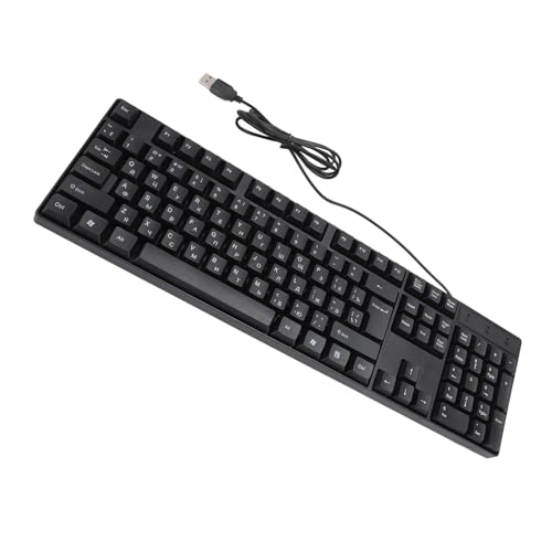 Yctze K1800 Minority Language USB-Gaming-Tastatur mit Kabel, 104 Tasten, PC-Tastatur mit 4,9 Fuß Langem Kabel, Ergonomisches Design für Büro- und Gaming-Einsatz (Russisch) von Yctze