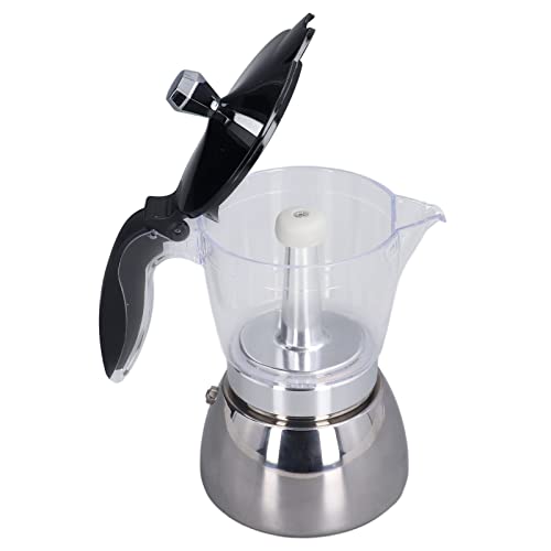 Yctze Kaffeemaschine Kaffeemaschine 6 Tasse Moka -Pot mit Klarem ABS -Top & Edelstahl Ideal für Kaffee für Heim und Bürokaffee von Yctze