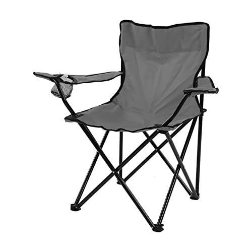 Yctze Klappkampenstuhl mit Starkem Stahlrahmen & Oxford -Stoff - Tragbarer Roter Stuhl mit Armlehne und Tasse Halter für Draußen (Grey) von Yctze