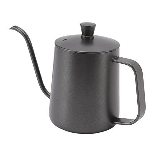 Yctze Langer Schmaler Schwarzer Edelstahlkaffeekessel - Rostfester Kleiner Guss über Wasserkocher mit Ultra -Schmaler Ausstrich für Präzisionsbrauen (350ML) von Yctze