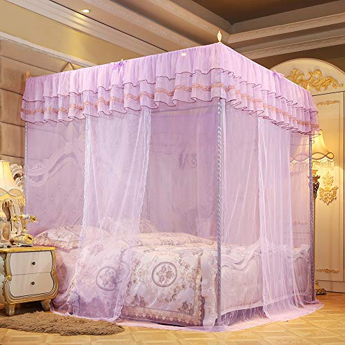 Yctze Luxusprinzessin Vier Ecke Post Bett Vorhang Baldachin Mückennetz - Elegante Bettwäschelösung für EIN Mückenfreies Schlafzimmer (150 * 200 * 200) von Yctze