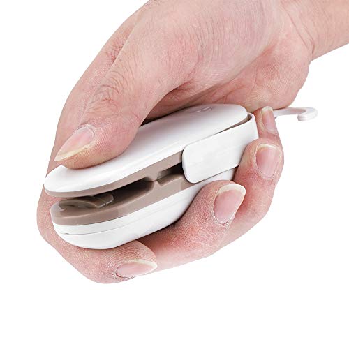 Yctze Mini Handheld Heat Dichtungsversiegelung für Plastiktüten - Luftdichte Lebensmittellagerungslösung - Einfach zu Bedienen und zu Lagern, Snacks für Frische Wieder zu Verschließen (BROWN) von Yctze
