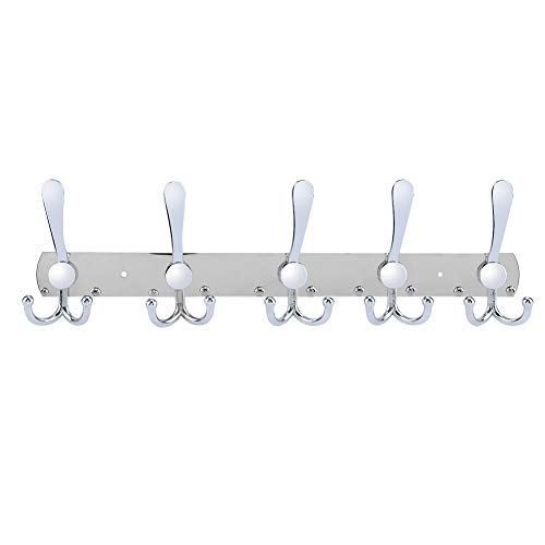 Yctze Multifunktions Edelstahl Wandbügel Haken Rack - 4 Hakenhandtuch und Hut Organizer für Badezimmer, Küche und Schlafzimmer (Fünf Haken) von Yctze