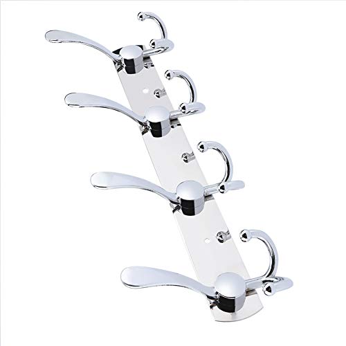 Yctze Multifunktions Edelstahl Wandbügel Haken Rack - 4 Hakenhandtuch und Hut Organizer für Badezimmer, Küche und Schlafzimmer (Vier Haken) von Yctze