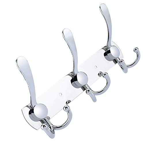 Yctze Multifunktions Edelstahl Wandbügel Haken Rack - 4 Hakenhandtuch und Hut Organizer für Badezimmer, Küche und Schlafzimmer (drei Haken) von Yctze