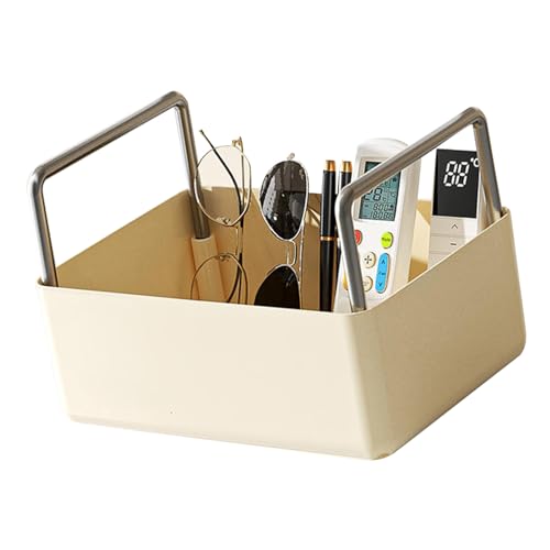 Yctze Open Storage Box Bin - Große Kapazität Haustierschmuck und Kosmetischer Lagerkorb mit Tragbarem Griff für eine Effiziente Organisation (Cremeweiß) von Yctze