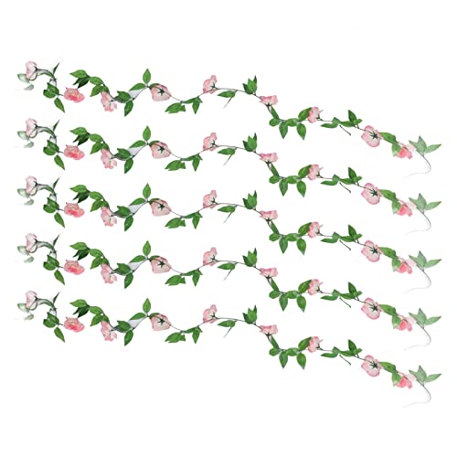 Yctze Rosen-Kunst-Rattan-Blume, 9 Stück Elegante, Hitzebeständige Dekorative Rosen, 5 Stück Seidenstoff-Blumenblätter, Simulations-Rosen-Rattan für das Büro von Yctze