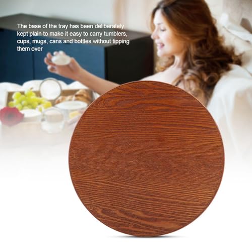 Yctze Rundes Natürliches Holz -Servierschale - 30 cm Holzplatte für Tee, Kaffee, Snacks und Getränke Elegante Wohnkultur und Vielseitige Office Organisator (30 * 30 cm) von Yctze