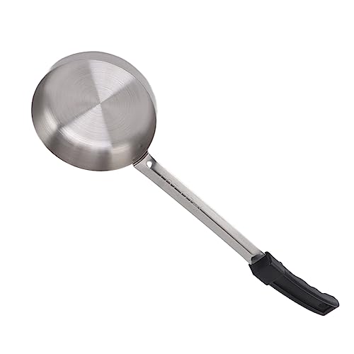 Yctze Saucenlöffel Zum Küchenkochen - Mehrzweckpizza -Spread Messlöffel mit Langem Griff Zum Saucing & Serviersuppe Edelstahl aus Lebensmittelqualität (Schwarz 6oz (Schaufel ohne Löcher)) von Yctze