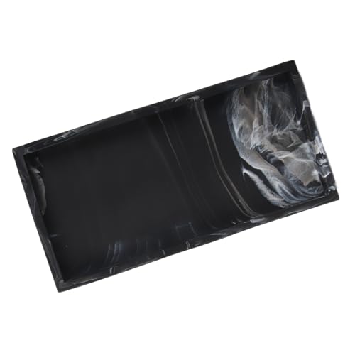 Yctze Shatterproof Silicon Storage Tably für Badezimmer - Nicht -Schlupf Waschtischseife Spender Tablett Modernes Design für Schlüssel, Ringe und Schmuck Wasserdichte Küchenspüle Organizer (Schwarz von Yctze