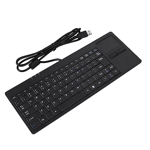Yctze Ultradünne Kabelgebundene USB-Tastatur mit 86 Tasten, Integriertem Touchpad und HUB-Anschluss, Geräuschlosen Tasten, für Notebook-Schreibtische von Yctze