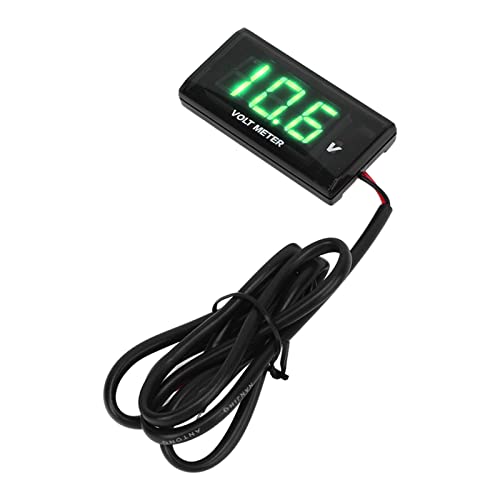 Yctze Universal LCD Motorradspannung, Ultra -Dünn -Display mit Linker Klammer, DC12V Spannungswarnung, Idealer Austausch für Motorräder (GREEN) von Yctze