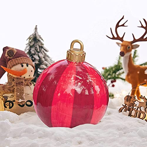 Aufblasbare Weihnachtskugel, Dekoration, riesiger Weihnachtsball, für den Außenbereich, Ornamente für Hochzeit, Festival, Heimdekoration, Hof, Rasen, Garten, Außendekoration, mit Pumpe (FG), 60 cm von Ycxydr