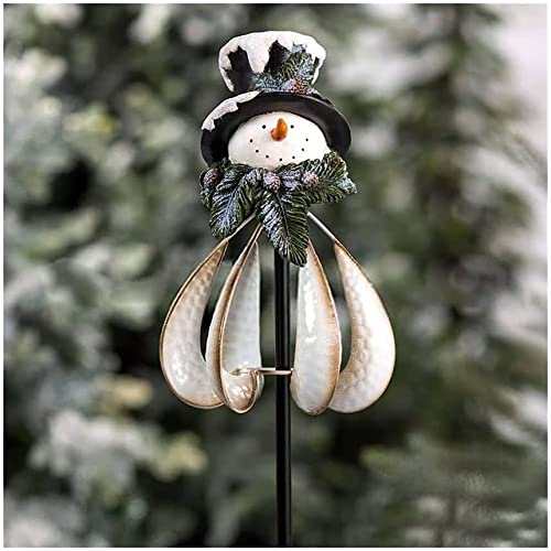 Schneemann Wind Spinner - Weihnachtsdekoration, Weihnachten Garten Windspiel, Schneemann Pinguin Elch Engel Metall Harz Rotierende Windmühle Outdoor Garten Hof, Weihnachten Garten Spinner (Schneemann) von Ycxydr