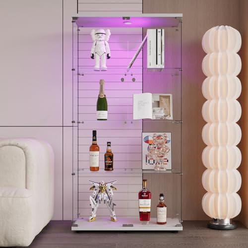 Ycz Blanc,2 Porte à 4 Couches LED Vitrine en Verre LED,Armoire Vitrine en Verre Porte 4 Etagere Vitrine en Verre Pour Collection Meuble Vitrine Verre Avec Serrure Debout Vitrine Bar Salon, tUvW Ycz Blanc,2 Porte à 4 Couches LED Vitrine en Verre LED,Armoire Vitrine en Verre Porte 4 Etagere Vitrine en Verre Pour Collection Meuble Vitrine Verre Avec Serrure Debout Vitrine Bar Salon, tUvW von Ycz