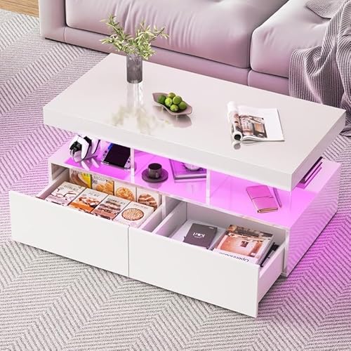 Ycz Coffee Table Features a Sleek, Modern Design with a Glossy Black Finish. It Comes with Two Drawers, Providing Ample Storage Space for Keeping Your Living Area Tidy. Ycz Coffee Table Features a Sleek, Modern Design with a Glossy Black Finish. It Comes with Two Drawers, Providing Ample Storage Space for Keeping Your Living Area Tidy. von Ycz