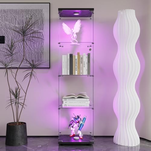 Ycz Vitrine en Verre LED,Armoire Vitrine en Verre Porte 4 Etagere Vitrine en Verre Pour Collection Meuble Vitrine Verre Avec Serrure Debout Vitrine Bar Salon,Noir,1 Porte à 4 Couches LED Ycz Vitrine en Verre LED,Armoire Vitrine en Verre Porte 4 Etagere Vitrine en Verre Pour Collection Meuble Vitrine Verre Avec Serrure Debout Vitrine Bar Salon,Noir,1 Porte à 4 Couches LED von Ycz