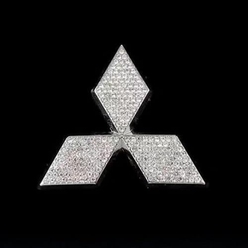 YdSoo Auto Emblem für Mitsubishi Space Star 2015-2019, Logo Emblem Badge Aufkleber Lenkrad Emblem Aufkleber Kristall Auto-Innenraum Lenkung Logo Dekor Trim Zubehör von YdSoo