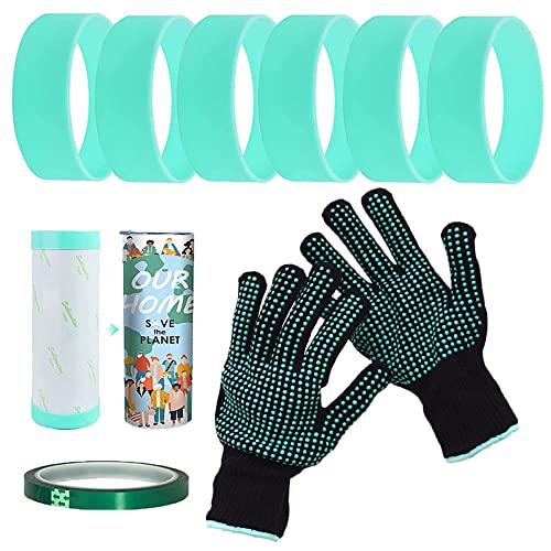 YdseozOA 9-teiliges Becher-Silikonbänder-Set für Sublimation, elastische Sublimationsrohlinge, Becher-Silikonbänder-Set, wiederverwendbar, mit hitzebeständigem Klebeband und Handschuhen YdseozOA 9-teiliges Becher-Silikonbänder-Set für Sublimation, elastische Sublimationsrohlinge, Becher-Silikonbänder-Set, wiederverwendbar, mit hitzebeständigem Klebeband und Handschuhen von YdseozOA