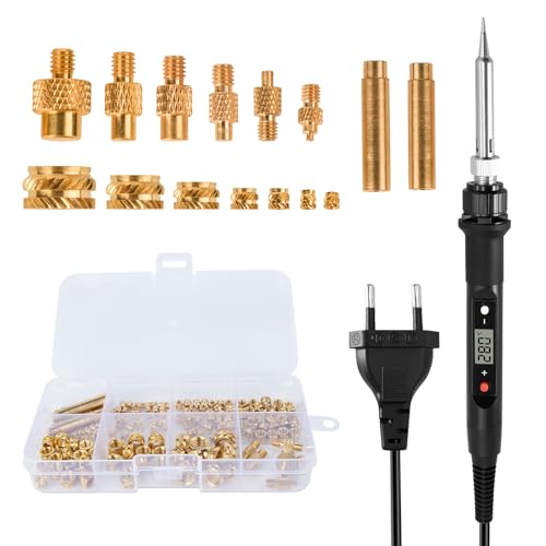 YdseozOA Gewindeeinsätze Lötspitzen Set, 6-teilige Lötspitzen für Gewindeeinsatz, 80W LED Temperaturverstellbarer Lötkolben mit 160 Stück Schraubenmutter M2 M2.5 M3 M4 M5 M6 M8 YdseozOA Gewindeeinsätze Lötspitzen Set, 6-teilige Lötspitzen für Gewindeeinsatz, 80W LED Temperaturverstellbarer Lötkolben mit 160 Stück Schraubenmutter M2 M2.5 M3 M4 M5 M6 M8 von YdseozOA