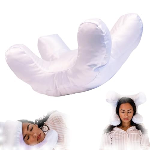 Flawless Ultraweiches Gesichtskissen, Anti-Falten, Schmetterlingsform, Druckentlastung, ergonomisches Seitenschläferkissen, glänzendes Kissen für glatte Haut (Weiß) von YeGang