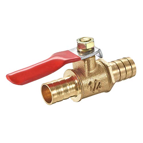 YeVhear Kugelhahn-Absperrventil, 10 mm Schlauch, 10 mm Schlauch, Schlauchverbinder, 180 Grad Betrieb, Messing Ventil L von YeVhear