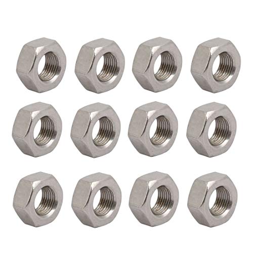 YeVhear Sechskantmuttern, M8 x 0,75 UNF 304, Edelstahl, 12 Stück von YeVhear