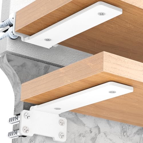 Yeabett 2 stück Regalhalterung Regalträger 30 cm, Regalwinkel Schwerlast, 75 kg Tragkraft, Weiß von Yeabett