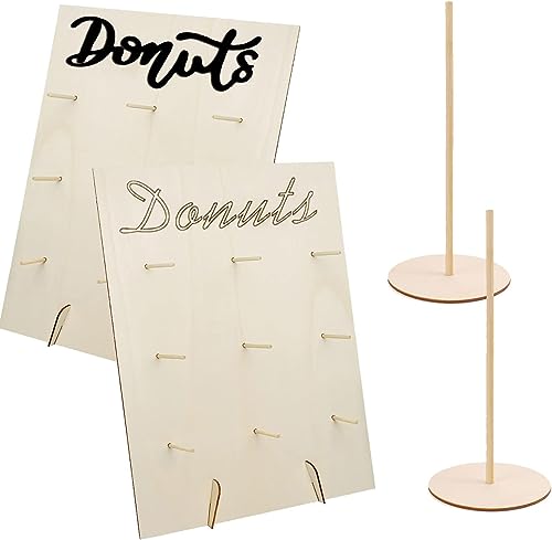 4 Stück Donut Wand Hochzeit,Donuts Stander,Donuts Ständer Holz,Donut Board,Candy Bar Donut Wand,Donut Halter,Donut Tafel,Donut Dekoration für Hochzeiten Geburtstage, Babyparty, Jubiläen, Konditoreie von YeahBoom