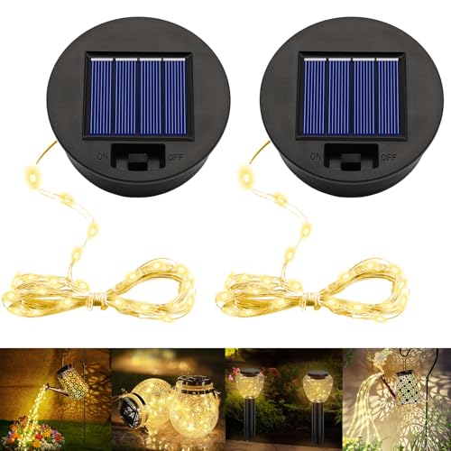 2 Stück Solarleuchten Ersatzteile 8.5CM,Solarleuchten Ersatz Top mit LED,Ersatzlicht Solarlampen Ersatz,Solarpanel Ersatzteil,Ersatz Solarmodul für Gartenleuchten Solarlampen Laterne Deckel DIY von YeahBoom
