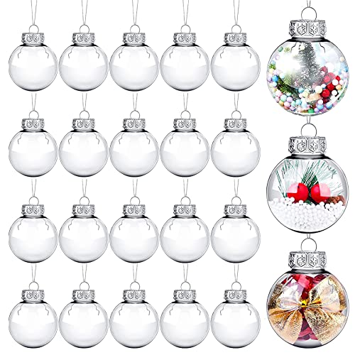 20PCS Klar Weihnachtskugeln,Befüllbare DIY Christbaumkugeln aus Plastik,6cm Basteln,Durchsichtige Kunststoffkugeln, Baumschmuck,Christbaumschmuck,Weihnachten Deko von YeahBoom