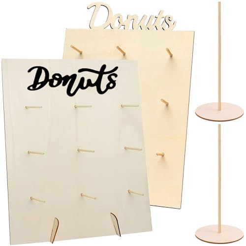 4 Stück Donut Ständer,Donut Wand Hochzeit,Donut DekorationHolz,Donut Tower Ständer,Stücke Holz Donut Wand,Donut Board,Donut Tafel,Candy Bar Donut Wand für Hochzeiten Geburtstage,Jubiläen,Konditoreie von YeahBoom