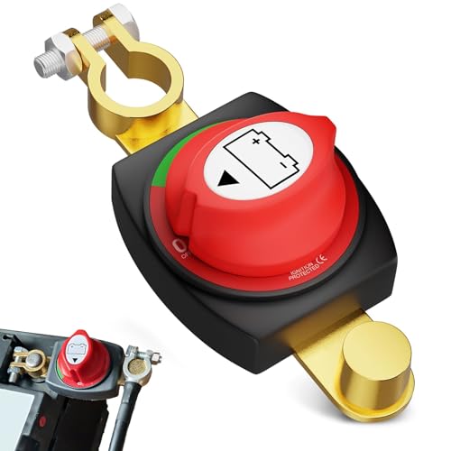 Batterietrennschalter Hauptschalter,12-48V Autobatterie Trennschalter,Batterieschalter,Trennschalter Wasserdicht,Trennschalter für Auto Motorrad Marine Boat Caravan Yacht Bus Boot Reisen von YeahBoom