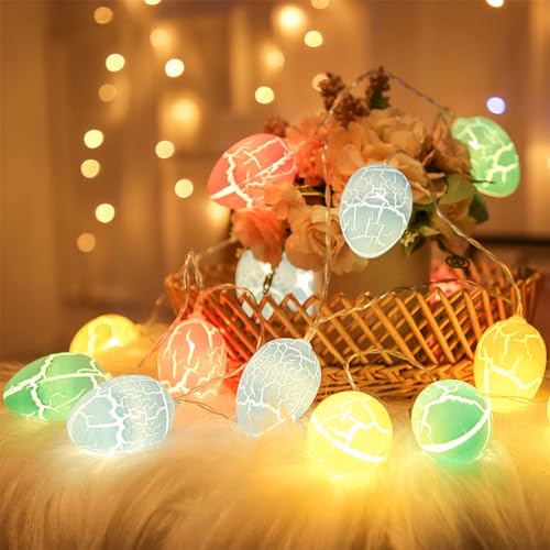 Lichterkette Ostern USB 1.5M 10LED Oster Lichterkette Ostereier Lichterkette Eier Led Osterbeleuchtung Eier Lichterkette Dekoration Ostern Deko Lichterketten Osterdeko LED Lichterkette von YeahBoom