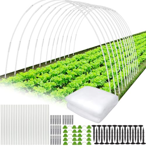 Pflanztunnel Bögen,Gewächshaus Tunnel Bögen,Folientunnel Für Hochbeet,Gewächshausreifen Folientunnel,Rostfrei Frei Biegbar Gartenreifen,Fiberglas-Stützrahmen Pflanzentunnel für Pflanzenabdeckung von YeahBoom